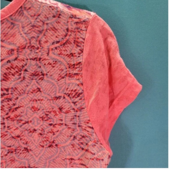 Prana Womens Short Sleeve Patterned Top (Size: Small/Pink) - Picture 11 of 11